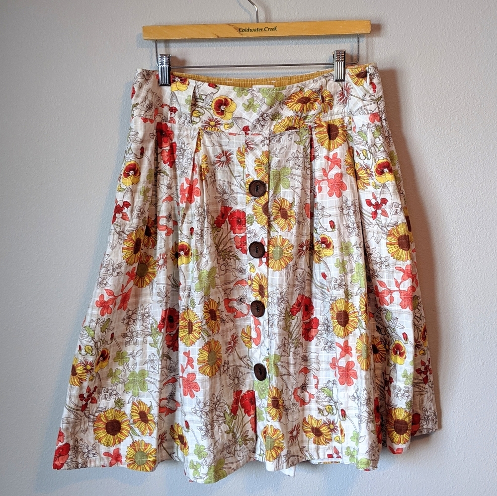 Ivy Jane Button Front Floral Skirt